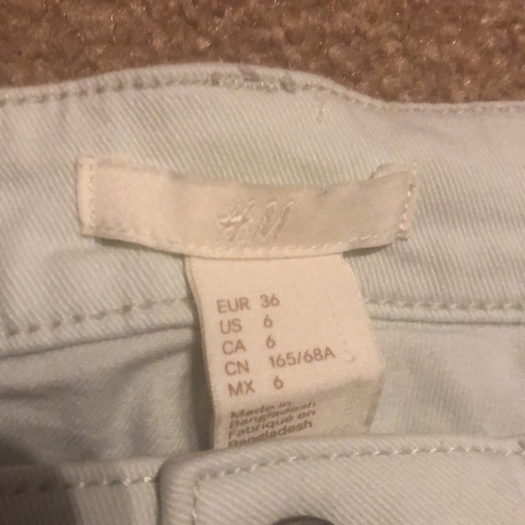 White H&M Shorts!!! 10$ (Tinted Light Blue) - Picture 4 of 4
